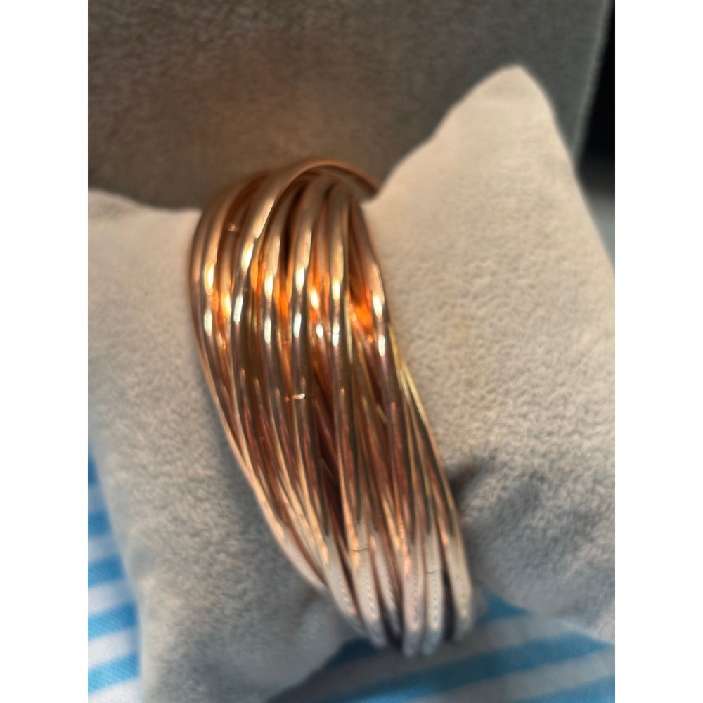 #28. Multi Interweaving Rose Gold-tone Bangle